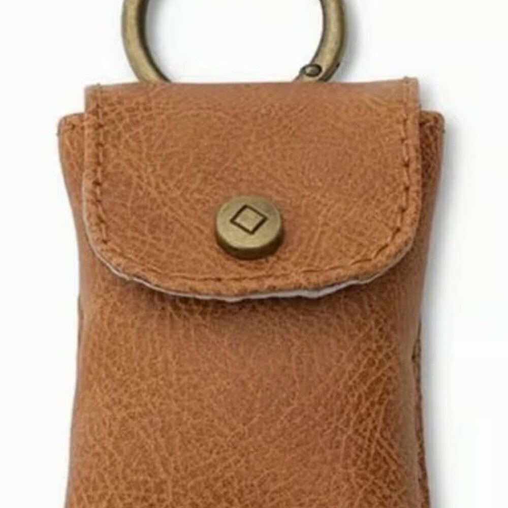 Thirty-One Snap to it Pouch Caramel Distressed Pebble